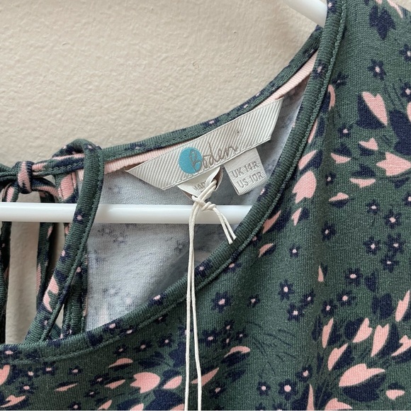 NWT Boden Green Floral Super Soft Long Sleeve Keyhole Posie Dress Size 10 - Picture 7 of 12